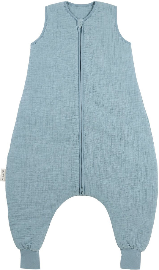Meyco baby uni baby winter slaapoverall jumper - pre-washed hydrofiel - jeans blue - 104cm - 2.0 tog