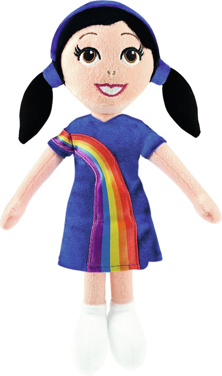 Afbeelding laden in galerijviewer, K3 marthe knuffelpop - 30 cm - regenboogjurkje

