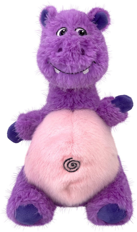 Kong knots belly hippo - knuffel - paars pink m l