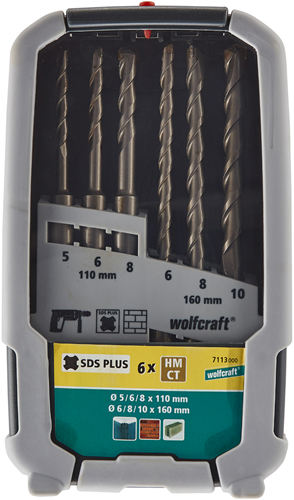 Wolfcraft betonboorset | hardmetaal-voorzien | sds-plus | ø5–10mm | 6-delig | 1 set - 7113000