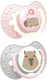 Difrax lovi fopspeen dynamisch - classy - 0 tot 6 maanden - capibara - roze grijs - 2 stuks