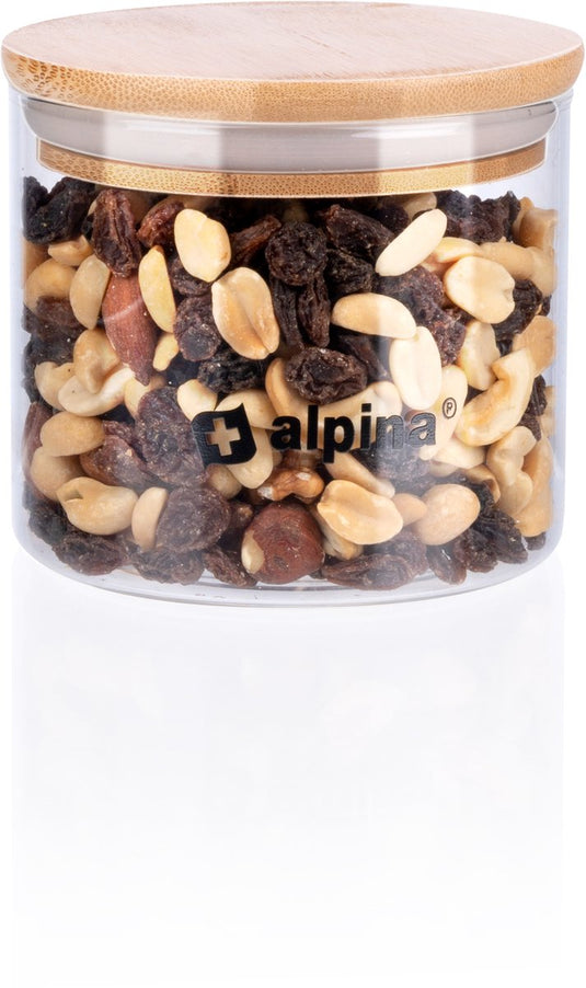 Alpina voorraadpot glas met deksel - keuken organizer - 500 ml - glazen snoeppot