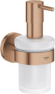 Grohe start zeepdispenser met houder – wandmontage – glas metaal – 160 ml – geborsteld warm sunset