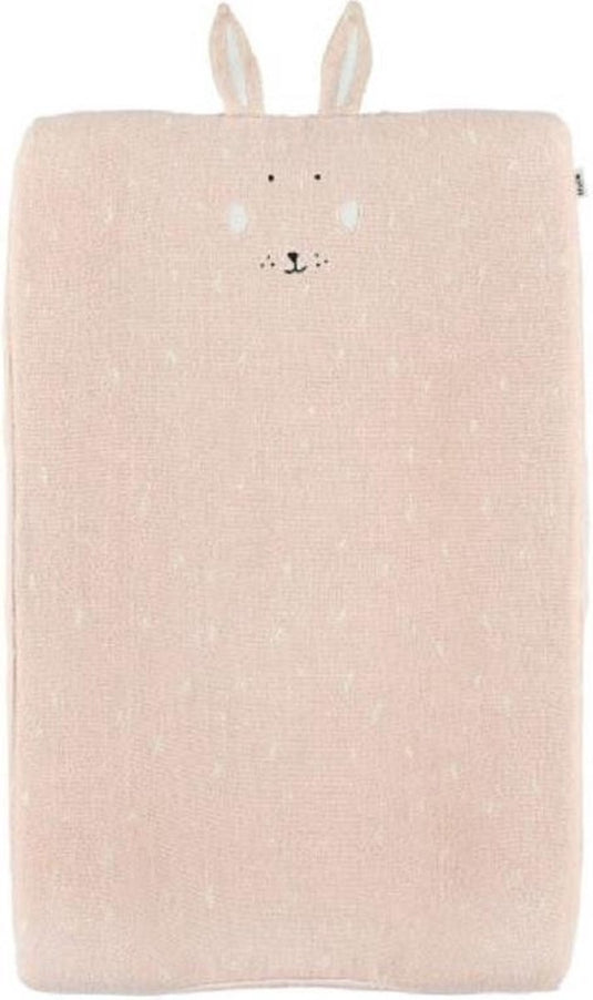 Trixie hoes voor aankleedkussen - mrs. rabbit - zacht aankleedkussen 70x45cm- 100% biologisch katoen - roze
