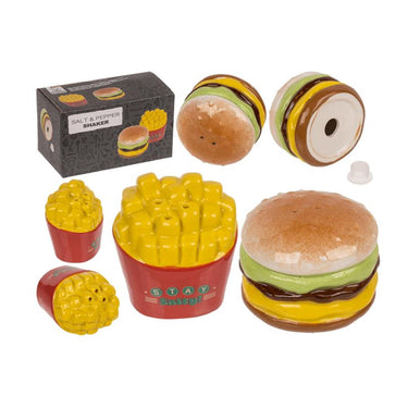 Ootb peper zoutstel burger fries in doosje 5,5x5,5x4,5cm