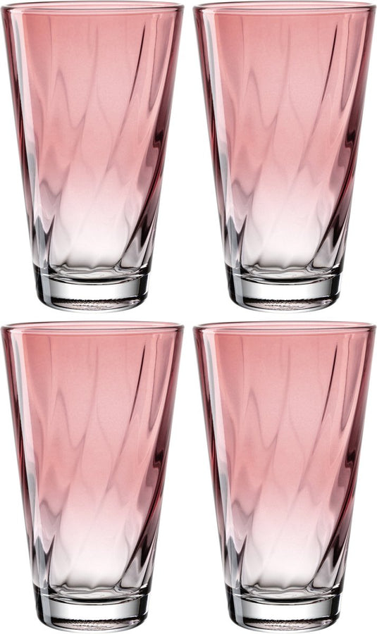 Leonardo twist drinkglas 300ml rose - set 4