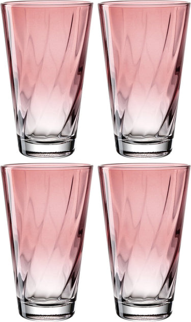 Leonardo twist drinkglas 300ml rose - set 4