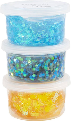 Creativ company sequin clay blauw groen - 6x60gr.
