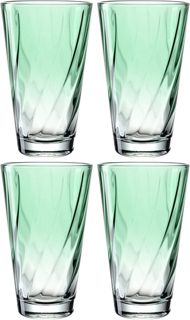 Leonardo twist drinkglas 300ml groen - set 4