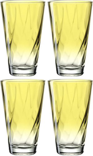 Leonardo twist drinkglas 300ml geel - set 4