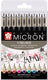 Sakura pigma micron 05 fineliners etui - 9 kleuren - 0.45mm