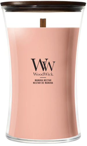 Woodwick hourglass large geurkaars - manuka nectar - 130 branduren