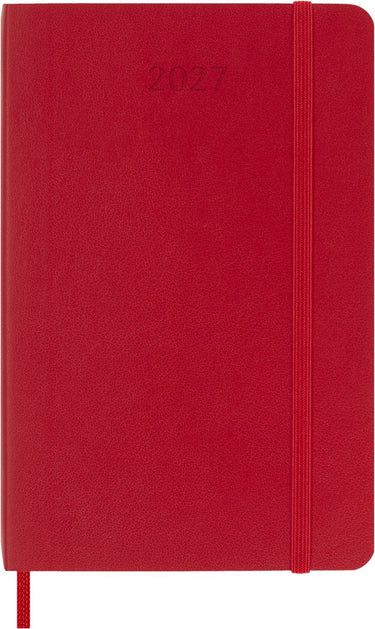 Moleskine 12 maanden agenda - 2027 - wekelijks - pocket - zachte kaft - rood