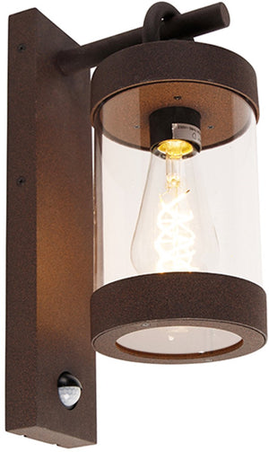 Trio sambesi - wandlamp - roestkleur - excl. 1x e27 4w - bewegingssensor - buitenverlichting - ip44