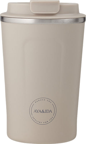 Aya ida aya ida - cup2go - thermosbeker - koffiebeker - coffee to go - reisbeker - meenemen - 380ml - cream beige