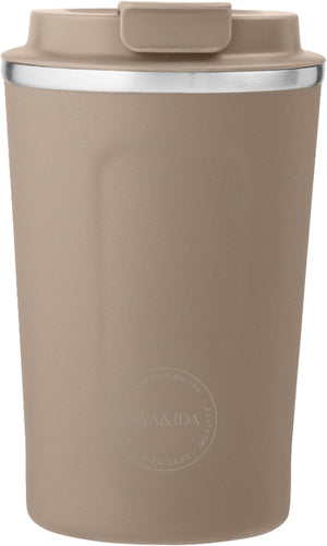 Aya ida aya ida - cup2go - thermosbeker - koffiebeker - coffee to go - reisbeker - meenemen - 380ml - dusty brown
