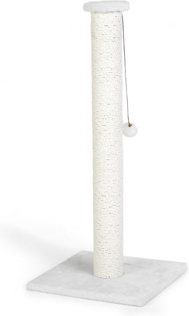 Beeztees serpa xl katten krabpaal - hoge krabpaal - met touw - met balletje - wit - 40x40x90 cm