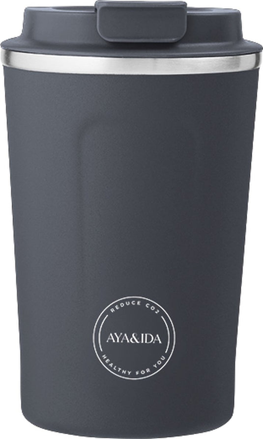 Aya ida aya ida - cup2go - thermosbeker - koffiebeker - coffee to go - reisbeker - meenemen - 380ml - navy blue