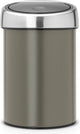 Brabantia touch bin prullenbak - 3 liter - badkamer - platinum matt steel deksel