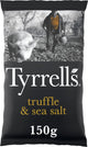 Tyrrells black truffle sea salt - chips - 8x150 gram