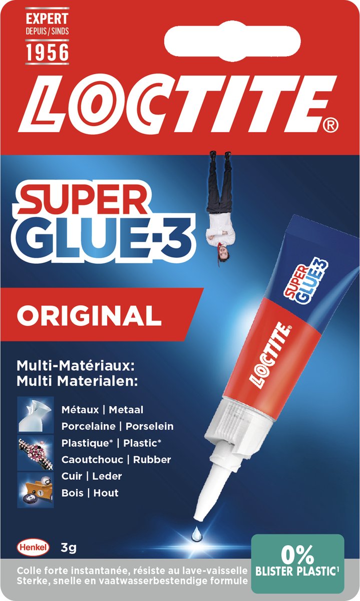 Afbeelding laden in galerijviewer, Loctite original 3 g extra sterke secondelijm | krachtige hechting voor diverse materialen zoals rubber, metaal, kunststof, keramiek, hout, leder, porselein en meer | snelle en betrouwbare reparaties in seconden.
