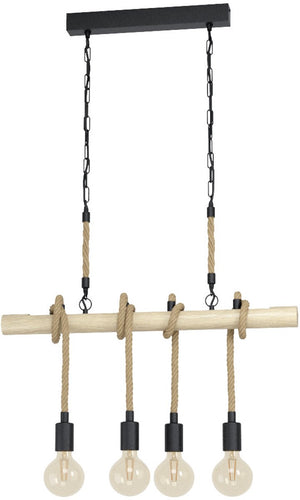 Eglo youngstown hanglamp - e27 - 70 cm - zwart bruin