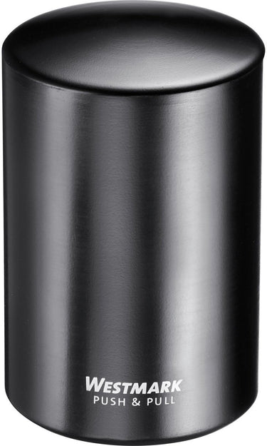 Westmark automatische kurkentrekker, voor kroonkurken, aluminium, push pull, zwart, 5,3 x 5,3 x 8 cm
