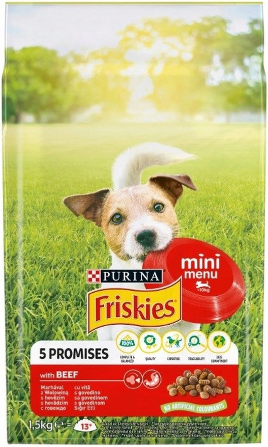 Friskies mini menu rundvlees met groenten - droog hondenvoer - 1,5 kg