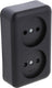 Q-link dubbel stopcontact – wandcontactdoos met kinderbeveiliging – opbouw – zwart