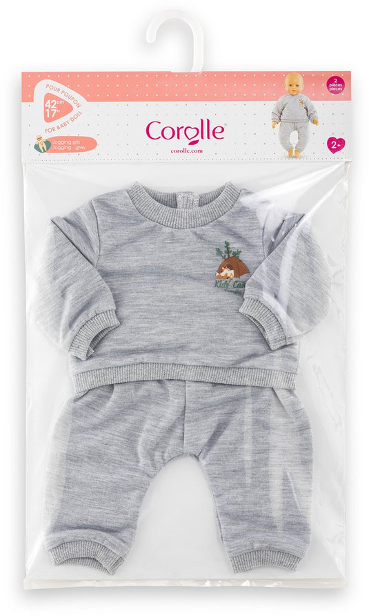 Corolle poppen joggingpak grijs kleine ontdekker 42cm - poppenkleding.