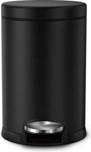 Simplehuman prullenbak rond 4,5 l - zwart - rvs