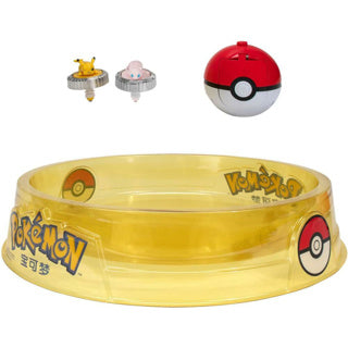 Load image into Gallery viewer, Battle spinner 2 pack with stadium pikachu #1, mew, poke ball poke ball
