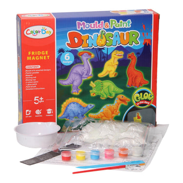 Gips gieten glow in the dark magneten - dino's