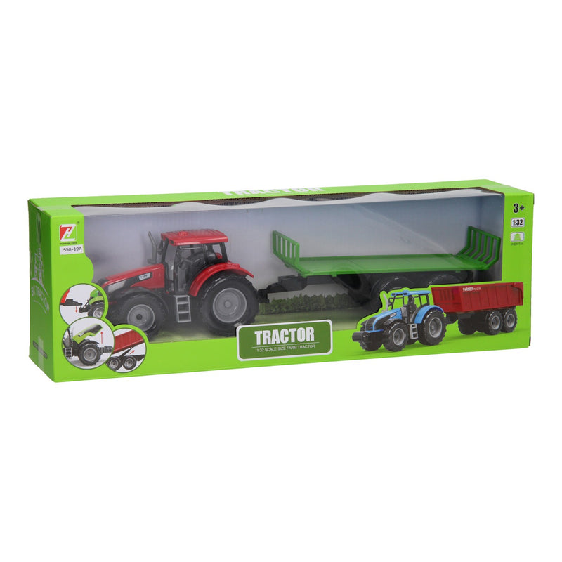 Chargez l'image dans la visionneuse de la galerie, Tractor met platte kar 1:32
