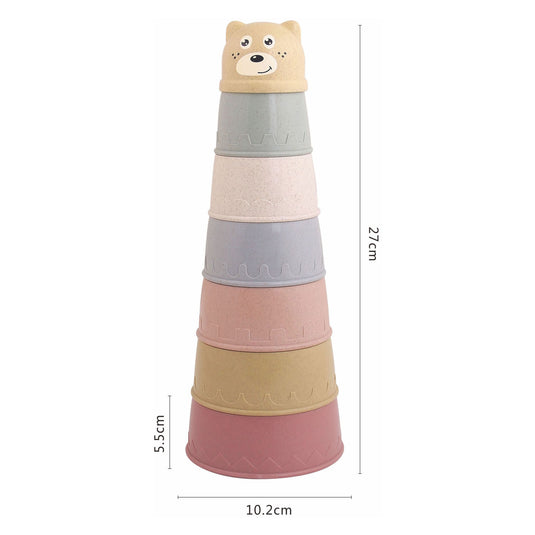Stapelbekers pastel, 6dlg.