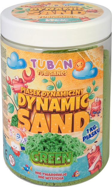 Tuban - dynamic sand – green 1 kg, juwelierswerk zand voor kinderen, 3 jaar, groen