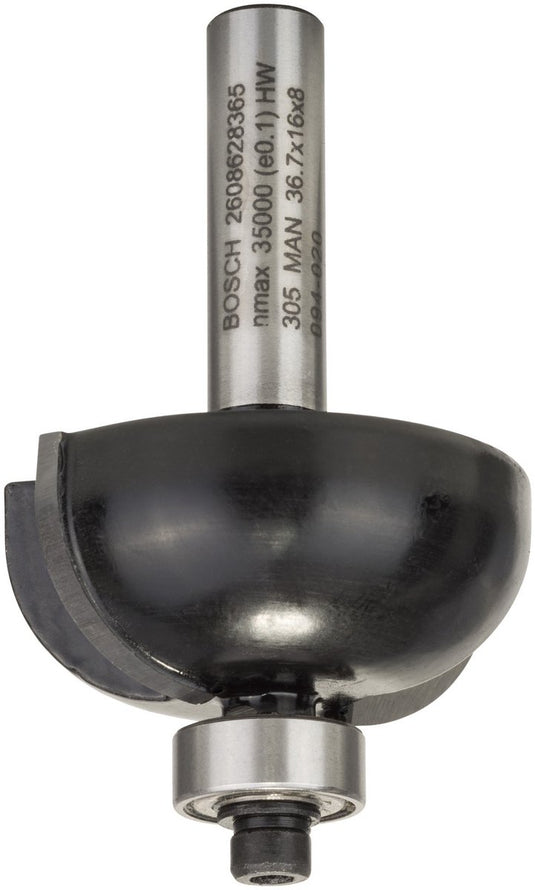 Bosch - halfrondprofielfrezen 8 mm, r1 12 mm, d 36,7 mm, l 16 mm, g 58 mm