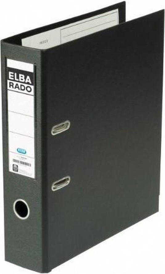 Elba ordner rado plast a5 75 mm karton, pp (polypropeen) liggend zwart 4-rings