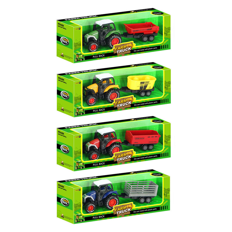 Chargez l'image dans la visionneuse de la galerie, Die-cast trekker met aanhanger en pull-backfunctie
