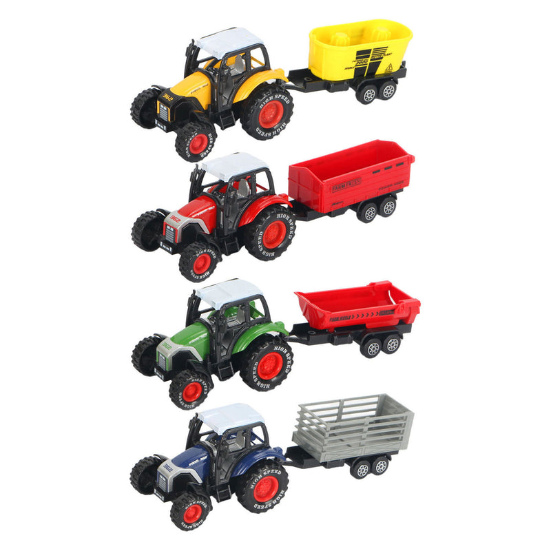 Chargez l'image dans la visionneuse de la galerie, Die-cast trekker met aanhanger en pull-backfunctie
