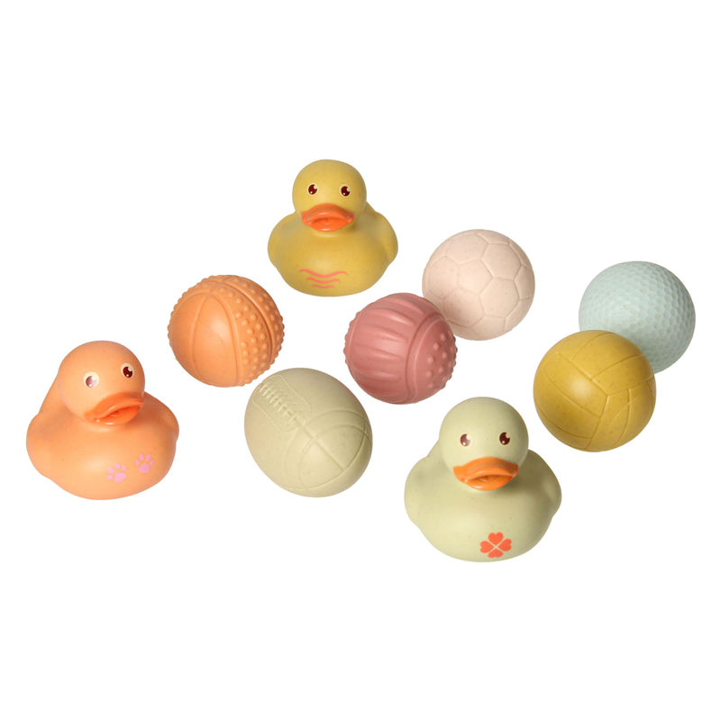 Afbeelding laden in galerijviewer, Lobbes speelgoed bv badspeelgoed set met sensorische badballen badeendjes pastel
