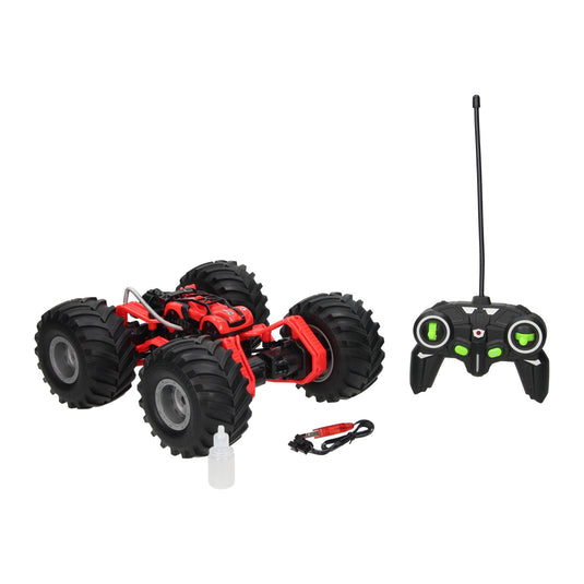 Rc race monstertruck met rookfunctie - rood