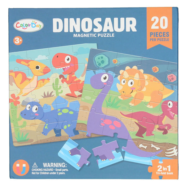 Load image into Gallery viewer, Magnetisch puzzelboek dino
