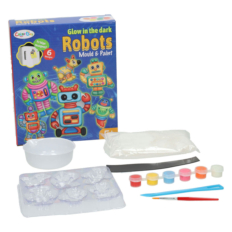 Load image into Gallery viewer, Lobbes gieten schilderen glow in the dark robots
