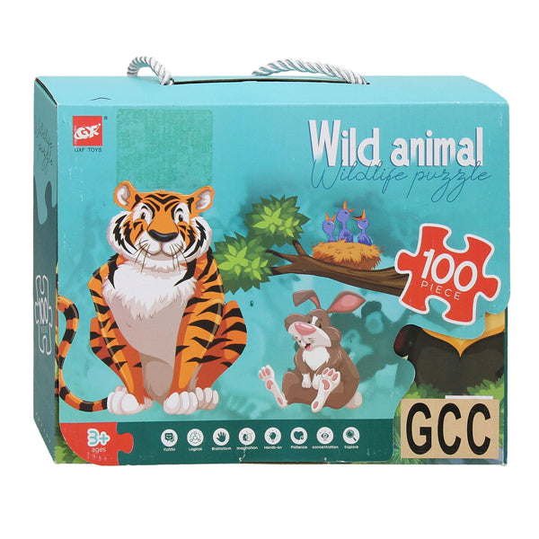 Load image into Gallery viewer, Vloerpuzzel wilde dieren groen, 100st.
