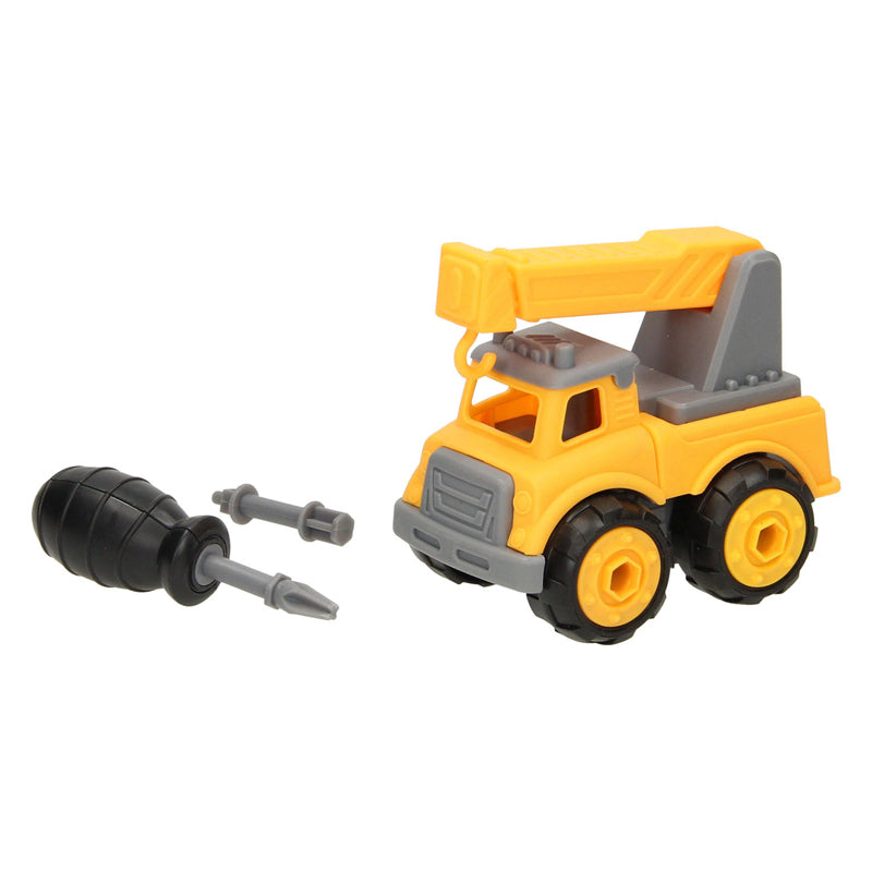 Load image into Gallery viewer, Constructiewagen met schroefbare wielen - geel
