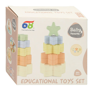 Peuter stapeltoren sterrendoosjes pastel, 5dlg.