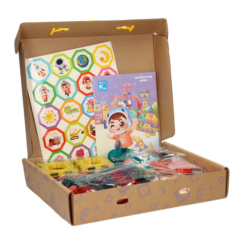 Load image into Gallery viewer, Magnetische knikkerbaan kasteel met licht, 56dlg.
