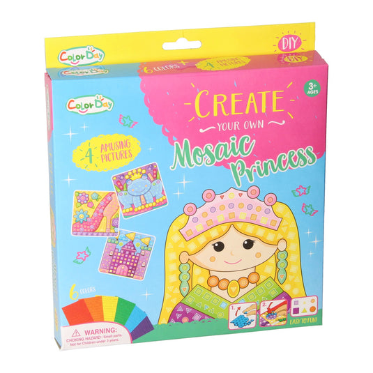 Knutselset mozaïek prinses maken, 4 platen