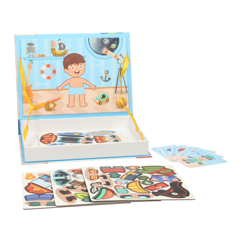 Load image into Gallery viewer, Magnetisch boek - outfits jongen, 59dlg.

